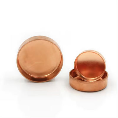 Polished Copper Pipe Cap with Threaded Connection and 400°F Temperature Rating for Secure Pipe Protection